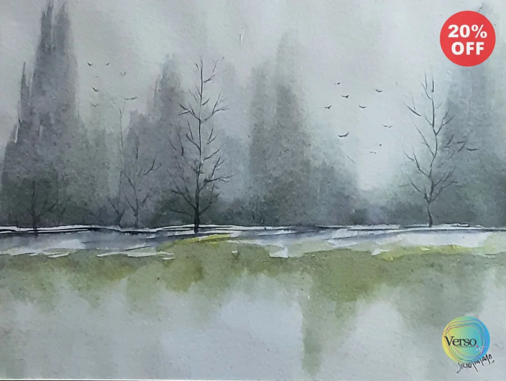 Landscape 7 10 x 8 cm / Watercolor / Unframed, shipped in a roll