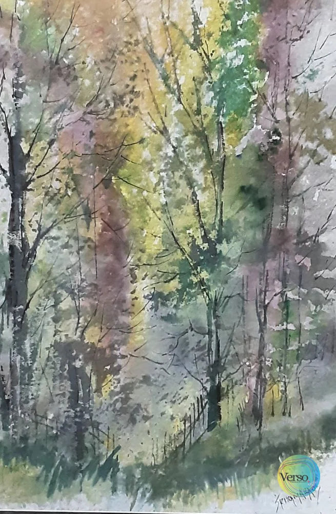 Landscape 9 10 x 14 cm / Watercolor / Unframed, shipped in a roll