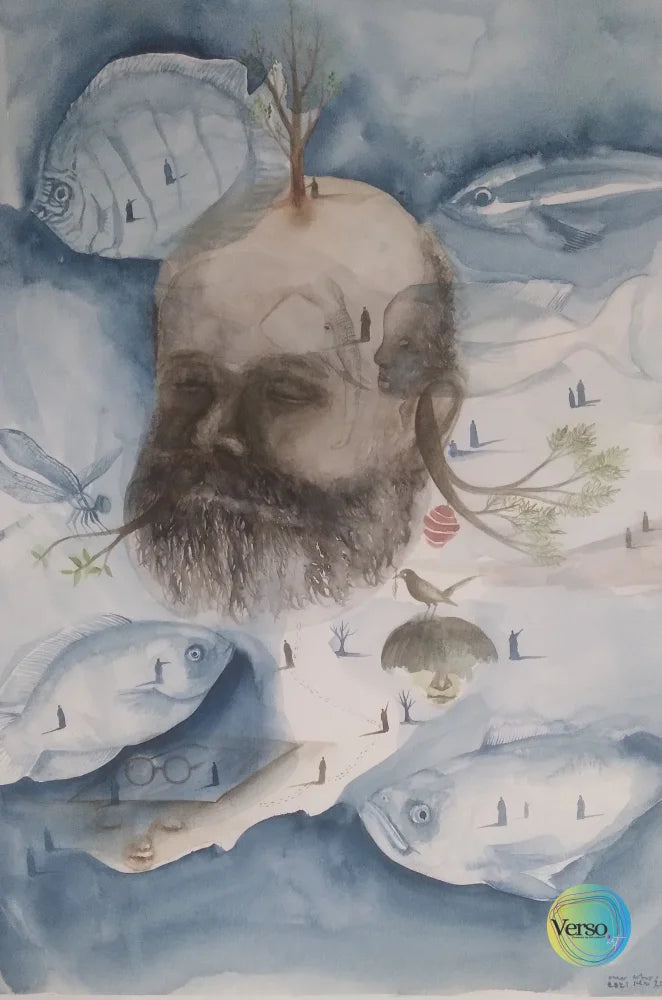 Life 40 x 30 cm / Watercolor / Unframed, shipped in roll