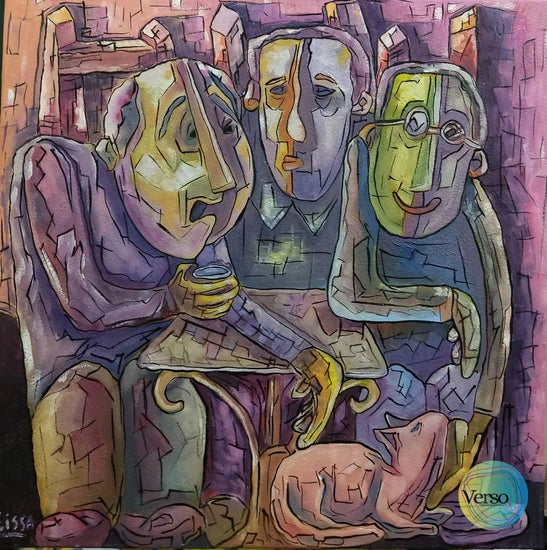 local cafe 60 x 60 cm / Oil / Unframed, shipped in roll