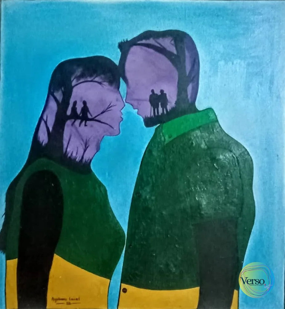 Loving 38.5 x 38.5 cm / Oil / Unframed, shipped in a roll