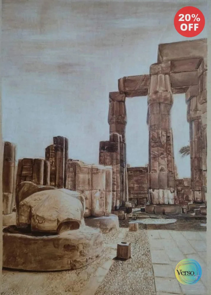 Luxor temple 30 x 42 cm / Pen & Ink / Unframed, shipped in roll