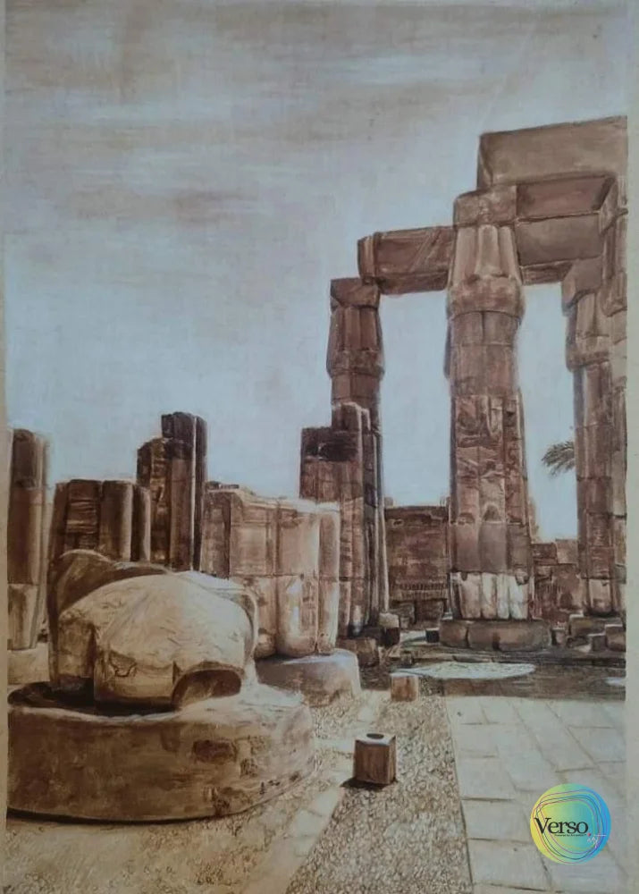 Luxor temple 30 x 42 cm / Pen & Ink / Unframed, shipped in roll