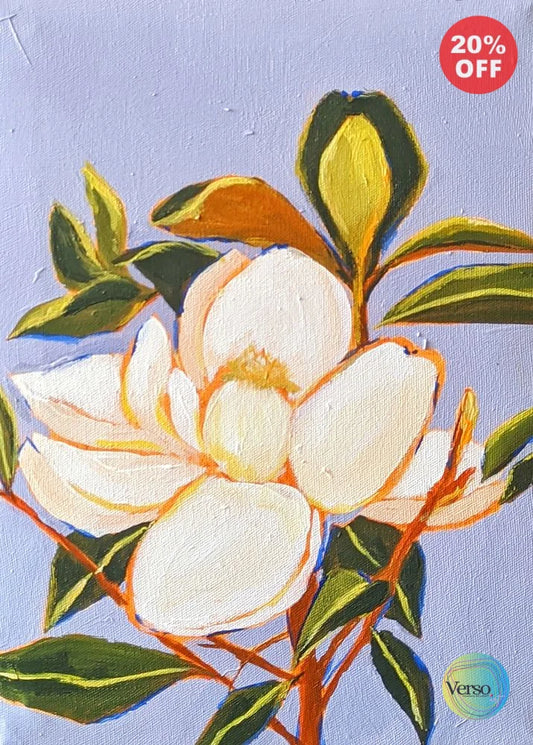 Magnolia Flower 8 x 11 cm / Acrylic / Unframed, shipped in roll