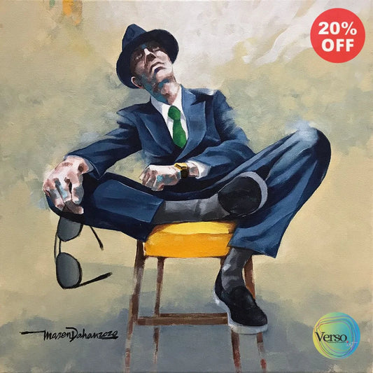 Man on the Chair 50 x 50 cm / Acrylic / Unframed, shipped in a roll