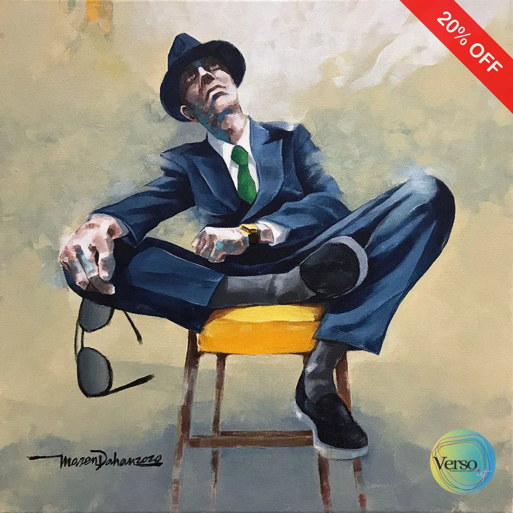 Man on the Chair 50 x 50 cm / Acrylic / Unframed, shipped in a roll