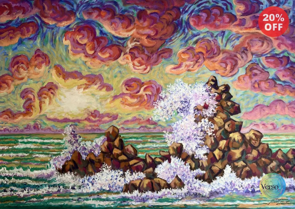 Mar de leva 70 x 100 cm / Oil / Unframed, shipped in roll