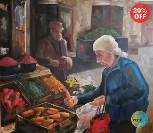 Market - 80 x 70 cm / Oil / Unframed, shipped in a roll