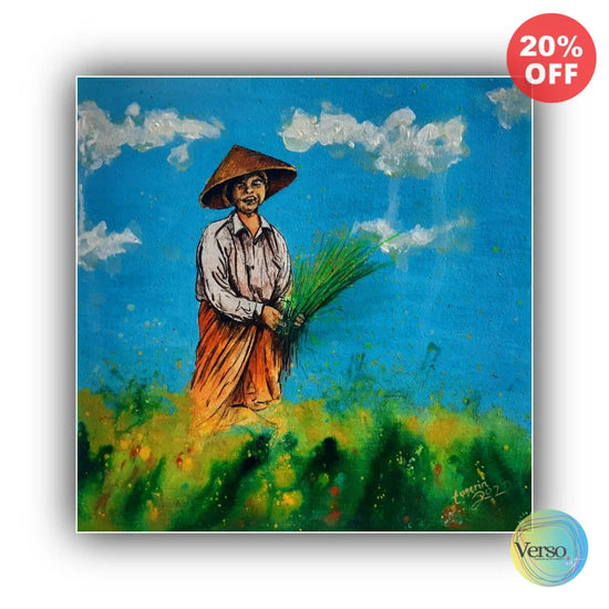 Menuai (The Reaping) - 30 x 30 cm / Acrylic / Unframed, shipped in a roll