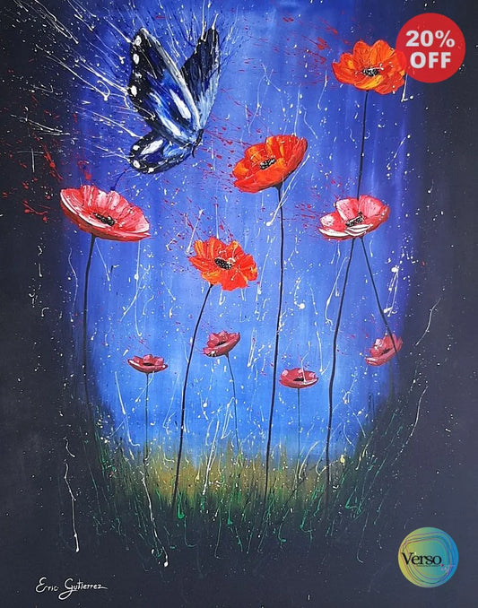 Monarca Azul 80 x 100 cm / Acrylic / Unframed, shipped in roll