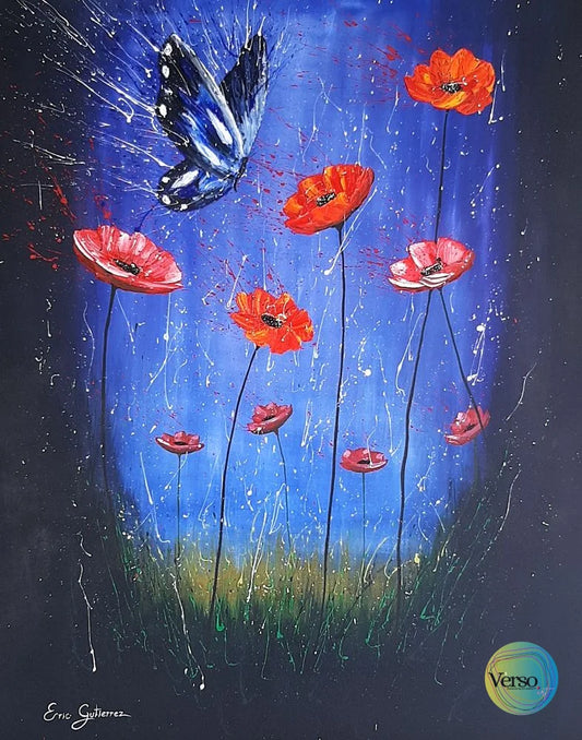 Monarca Azul 80 x 100 cm / Acrylic / Unframed, shipped in roll