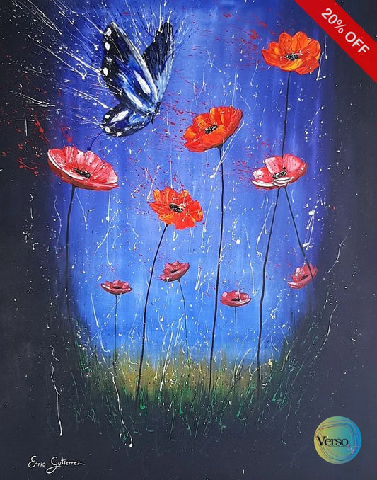 Monarca Azul 80 x 100 cm / Acrylic / Unframed, shipped in roll