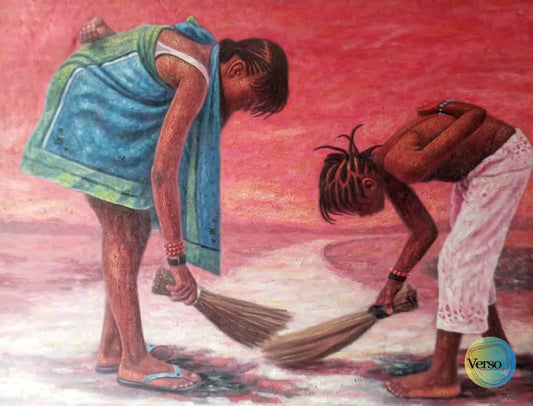 Morning Chore 51 x 42 cm / Acrylic / Unframed, shipped in roll