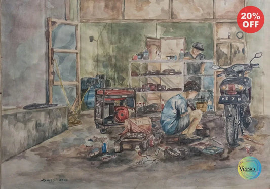 Moto Service 40 x 30 cm / Watercolor / Unframed, shipped in roll