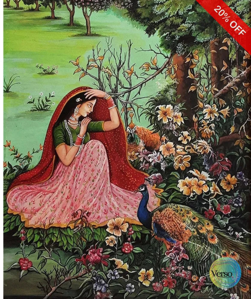 Mughal Princess 13 x 9 cm / Gouache / Unframed, shipped in a roll