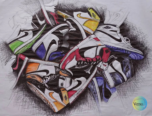 Nike Shoes 42 x 59.4 cm / Pen & Ink / Unframed, shipped in roll