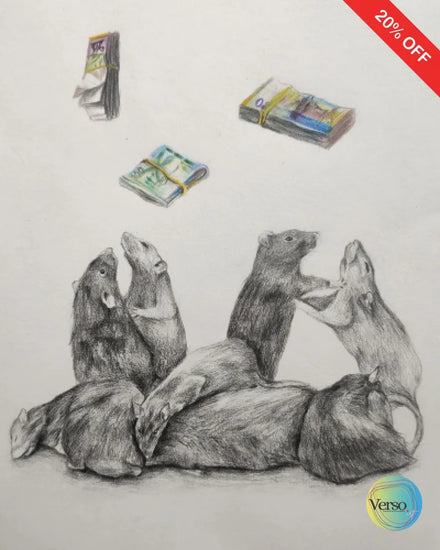 Nuestro Dios es el dinero sin él el hambre está 21 x 24 cm / Mixed / Unframed, shipped in a roll