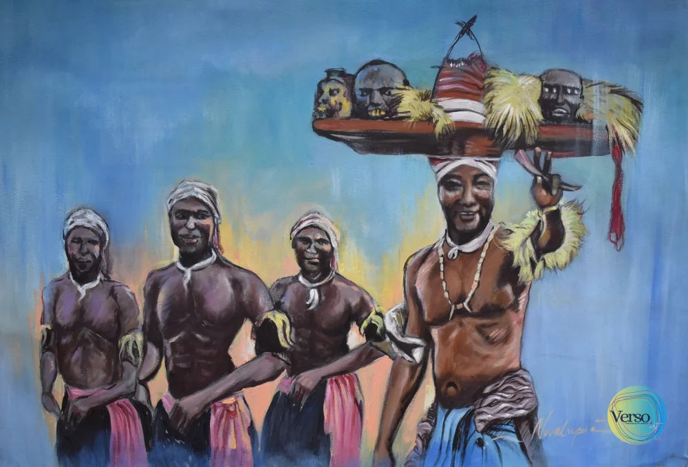 Ohafia War Dance 36 x 28 cm / Acrylic / Unframed, shipped in roll