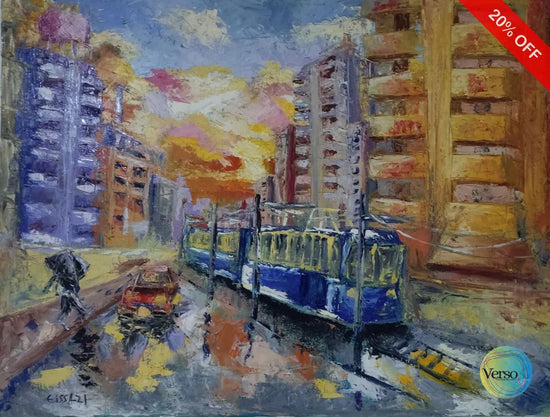 Old Metro 80 x 60 cm / Oil / Unframed, shipped in roll