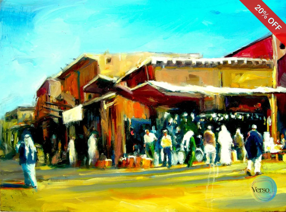 Old Souqwaqif 80 x 60 cm / Oil / Unframed, shipped in a roll