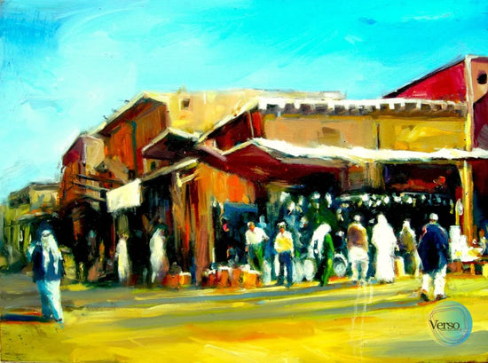 Old Souqwaqif 80 x 60 cm / Oil / Unframed, shipped in a roll
