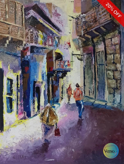 Old street 60 x 80 cm / Oil / Unframed, shipped in roll