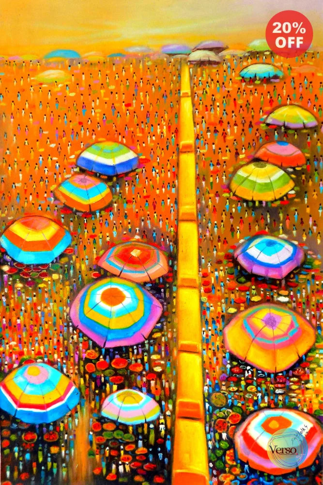 Oshodi market Lagos 27 x 25 inch / Acrylic / Unframed, shipped in a roll