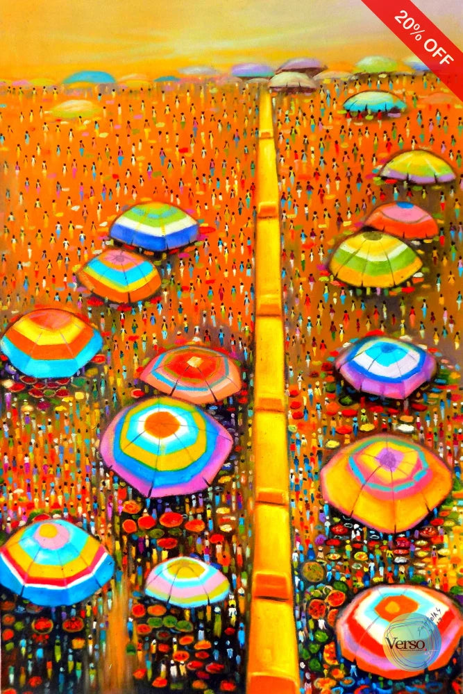 Oshodi market Lagos 27 x 25 inch / Acrylic / Unframed, shipped in a roll