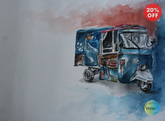 Pakistani Rikshaw 26 x 36 cm / Watercolor / Unframed, shipped in roll