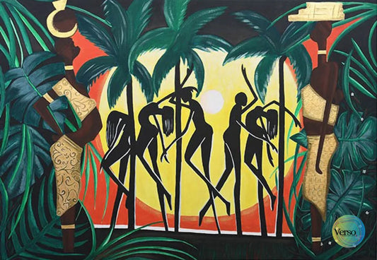 Palm Leaves 100 x 70 cm / Acrylic / Unframed, shipped in roll