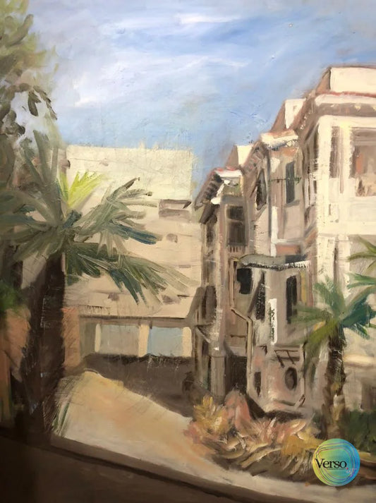 Palm tree and blue sky 50 x 70 cm / Oil / Unframed, shipped in roll