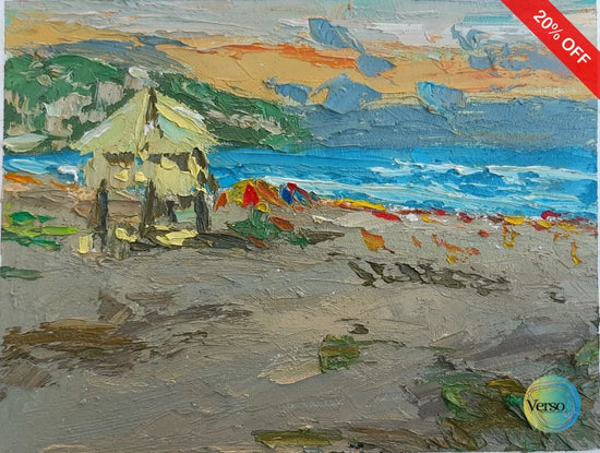 Parangtritis beach afternoon 25 x 20 cm / Oil / Unframed, shipped flat