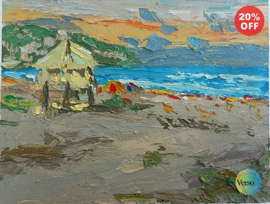 Parangtritis beach afternoon 25 x 20 cm / Oil / Unframed, shipped flat