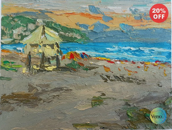 Parangtritis beach afternoon 25 x 20 cm / Oil / Unframed, shipped flat