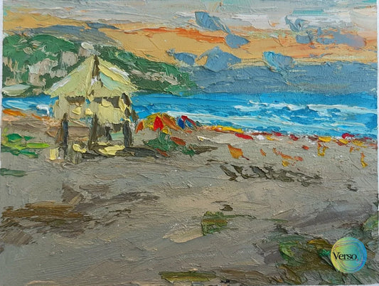 Parangtritis beach afternoon 25 x 20 cm / Oil / Unframed, shipped flat