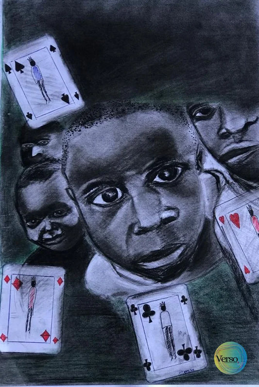Peep into the future 29.7 x 42 cm / Charcoal / Unframed, shipped in roll