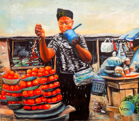 Pepper Seller 50 x 42 cm / Acrylic / Unframed, shipped in roll