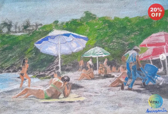 Playa Carrizalillo Puerto Escondido Oaxaca 21 x 15 cm / Watercolor / Unframed, shipped in a roll