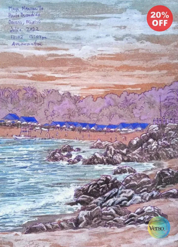 Playa Manzanillo Puerto Escondido Oaxaca. 14 x 21 cm / Mixed / Unframed, shipped in a roll