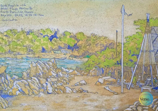 Playa Manzanillo Puerto Escondido Oaxaca. 21.5 x 15.5 cm / Mixed / Unframed, shipped in a roll