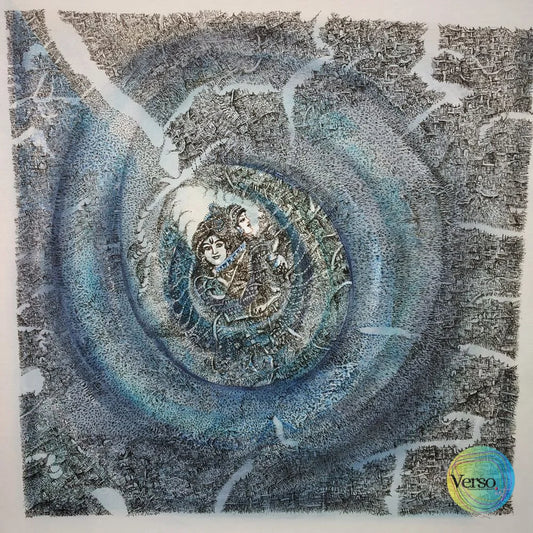 Radha Krishna 20 x 20 cm / Acrylic / Unframed, shipped in a roll