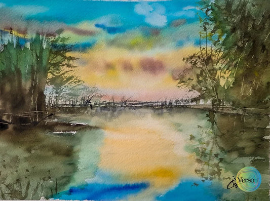 Reflections 30.5 x 22.9 cm / Watercolor / Unframed, shipped in roll