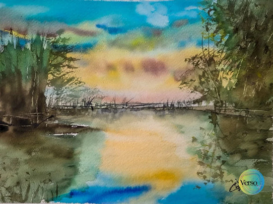 Reflections 30.5 x 22.9 cm / Watercolor / Unframed, shipped in roll