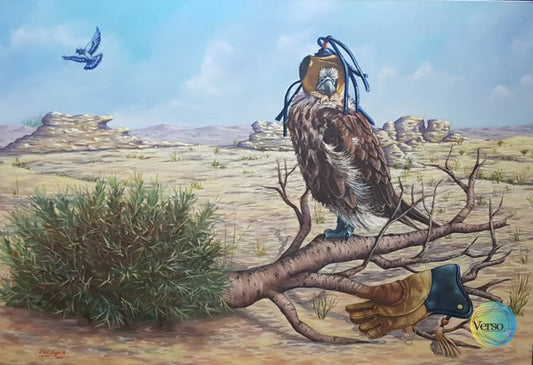 Rest after hunting 90 x 70 cm / Oil / Unframed, shipped in roll