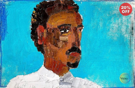 Retrato con fondo azul 50 x 33 cm / Oil / Unframed, shipped in roll