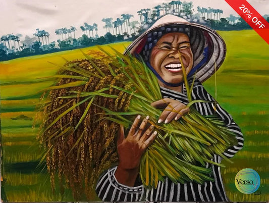 Rice Harvest 80 x 60 cm / Acrylic / Unframed, shipped in roll