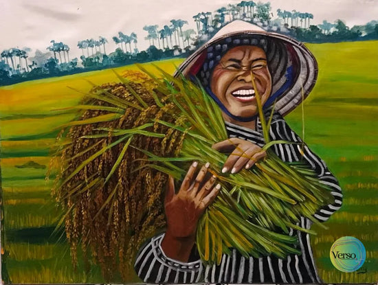 Rice Harvest 80 x 60 cm / Acrylic / Unframed, shipped in roll