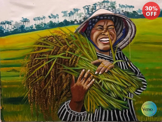 Rice Harvest 80 x 60 cm / Acrylic / Unframed, shipped in roll