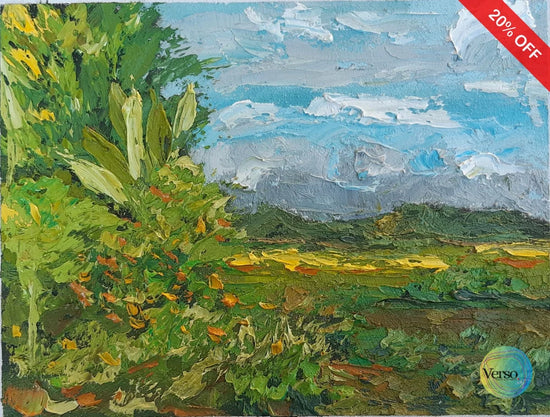 Ricefield 25 x 20 cm / Oil / Unframed, shipped flat