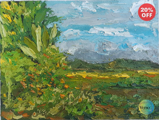 Ricefield 25 x 20 cm / Oil / Unframed, shipped flat